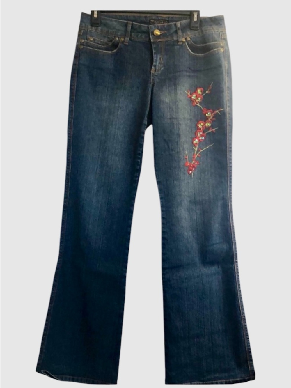 My Michelle Boho Embroidered Vintage Dark Wash denim, NWOT. Size 9.